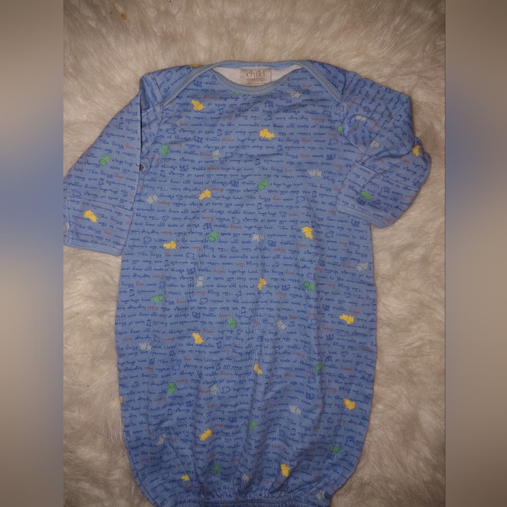 Carter's Blue Sleep Gown with Yellow and Green Accents